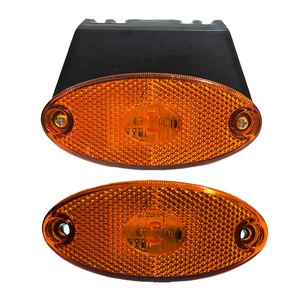 HST-20199 24V FLATPOINT II 2 Bernsteinfarbene LKW-LED-Seitenmarkierungsleuchte Positionsleuchte mit Halterung Anhänger-LKW E-Kennzeichnung P&R DC-Anschluss - Product Image 1