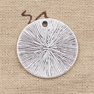 Ciondoli fatti a mano 29x29mm ciondoli Vintage tibetani Color argento con placcatura in oro "ti terrò il mio cuore ti tengo cielo" - Product Image 6