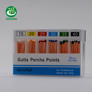 Yahong Hot Sales Dental <span class=keywords><strong>Gutta</strong></span> 0,02/0,04/0,06 Taper Dental Endodontic Guttapercha Punkte mit einfarbiger Farbe - Product Image 3