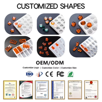 Moule en silicone carré personnalisé pour chocolat, bonbons gélifiés et gelée, idéal pour la pâtisserie, emballé en sachet