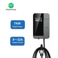 Nuevo Cargador Fijo para Vehículos Eléctricos WrightCharge PEV-05, 32A 7KW, Certificado CE y RoHS, Clasificación IP65, Enchufe Tipo 2, Control Automático/por Tarjeta, para Viviendas de Múltiples Unidades