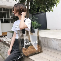 Sacs fourre-tout en PVC réutilisables en gros, sac à main transparent tendance, sac fourre-tout pas cher en TPU, sac de shopping, cadeau, sacs fourre-tout en PVC personnalisés réutilisables