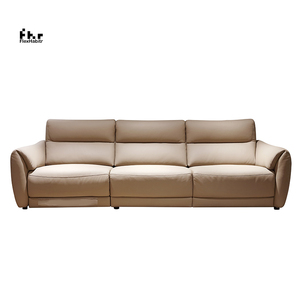 Sofá reclinable de Cine de lujo Reposacabezas ajustable y reposabrazos Sofá reclinable de respaldo alto Sofá de cuero para hotel y Villa - Product Image 2