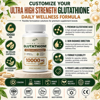 Complément végétalien OEM ODM, capsules de glutathion, capsules de L-glutathion liposomales originales, éclaircissement de la peau, soutien à l'éclat