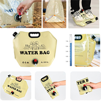 Vente en gros 8L grande cruche d'eau d'urgence pliable sac conteneur camping en plein air réservoir d'eau sac à eau en plastique