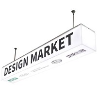 Boîte à lumière publicitaire en acrylique suspendue, enseigne de magasin murale, plaque de porte lumineuse pour devanture, personnalisable, éclairage LED extérieur
