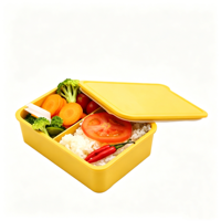 Boîtes à lunch scolaires modulaires personnalisables avec logo, compatibles micro-ondes et sans BPA, sans plastique, pour enfants, récipient alimentaire chauffable