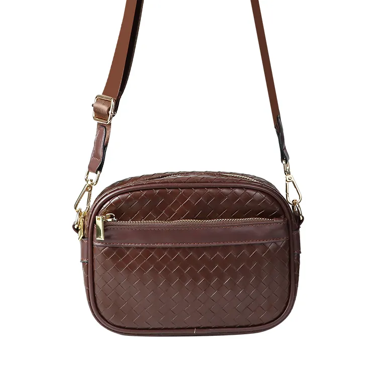 custom women's leather zipper messenger sling shoulder crossbody bag men with logo