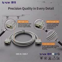 Kabel Ekstensi Serial DB9 M/F OEM/ODM 9-Pin Konektor RS232 D-SUB untuk Modem PLC