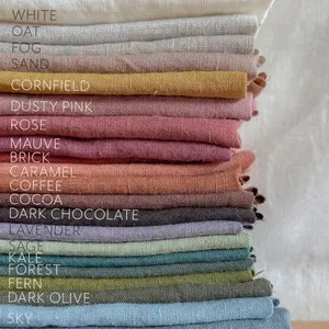 Produsen tenun musim panas tela Ln shirting ramah lingkungan rami berat murni 100% katun linen seperti kain untuk seprai tekstil rumah