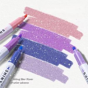 4 Couleurs/boîte Kawaii Glitter Highlighter Pen <span class=keywords><strong>Pastel</strong></span> Fine <span class=keywords><strong>Pastel</strong></span> Highlighter Marker Scrapbook Painted Stationery School Supplies - Product Image 1