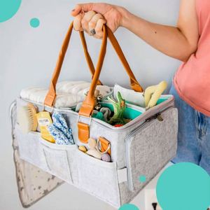 Muestra gratuita: Bolso casual de forro polar Teddy con asas superiores y logotipo personalizado, para pañales y artículos de bebé, con divisores extraíbles. - Product Image 5
