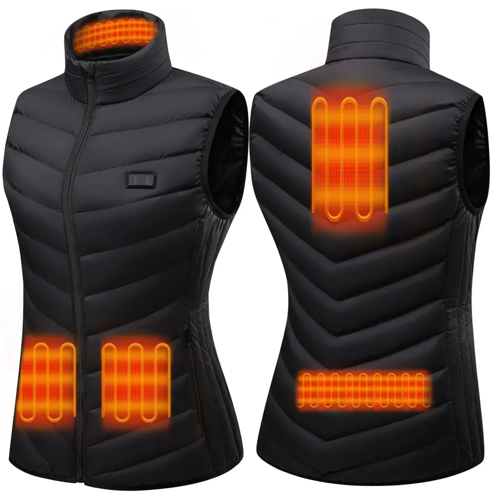USA Size Women's Heated Vest Winter warm USB rechargeable removable battery waterproof cotton heated vest coat