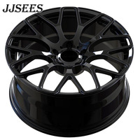 JJSEES Jantes de voiture forgées 20 21 22 pouces 5x112 5x130 PCD en alliage d'aluminium noir brillant pour BMW M2 F87 Série 3 G80 E92 E46 E92