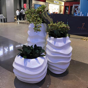 Grand bac à fleurs <span class=keywords><strong>rectangulaire</strong></span> en fibre de verre, qualité commerciale, résistant aux UV, imperméable, en FRP, pour la décoration des jardins d'hôtels - Product Image 3