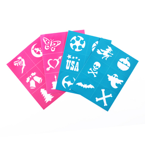 Stencil Adesivi Riutilizzabili in PVC per Tatuaggi Temporanei e Modelli Personalizzabili con Glitter per Trucco Viso, Body Art e Design all'Henné - Product Image 4