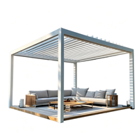 Pergola motorisée en aluminium thermolaqué sur mesure avec écrans automatiques étanches pour jardin, gazebo et balcon