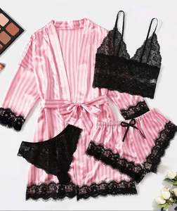 Conjunto de Pijamas Personalizados 2024 para Mujer, Ropa de Dormir de Satén ODM OEM, Conjunto de Pijamas de Seda Multicolor de Alta Calidad, Pijamas de Talla Grande - Product Image 4