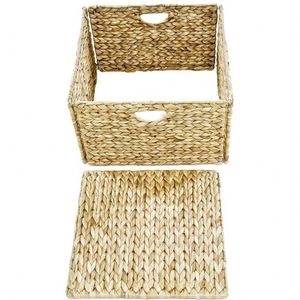 Seagrass Bottle Bamboo Laundry <strong>Basket</strong> With <strong>Shelf</strong> Decorating New Design Set of Three Willow Weaving Tall Rolling Wheels and Lid - Product Image 5
