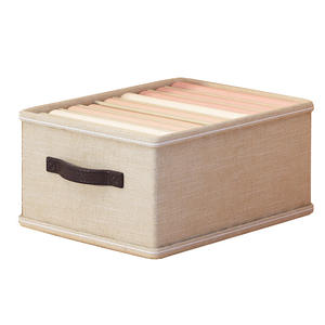 Organizador de ropa, caja de almacenamiento de pantalones, organizador de armario rectangular de tela para el hogar con asas y compartimentos para guardar ropa - Product Image 5