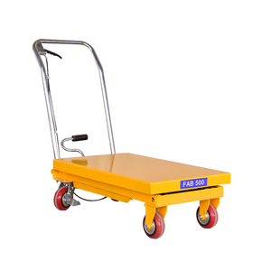 Truk <span class=keywords><strong>Platform</strong></span> Angkat Gunting Hidrolik Listrik Portabel 500kg, Jarak Bebas Tanah 0.3m, Penggunaan Pertanian, Penanganan Dorong Sederhana - Product Image 6