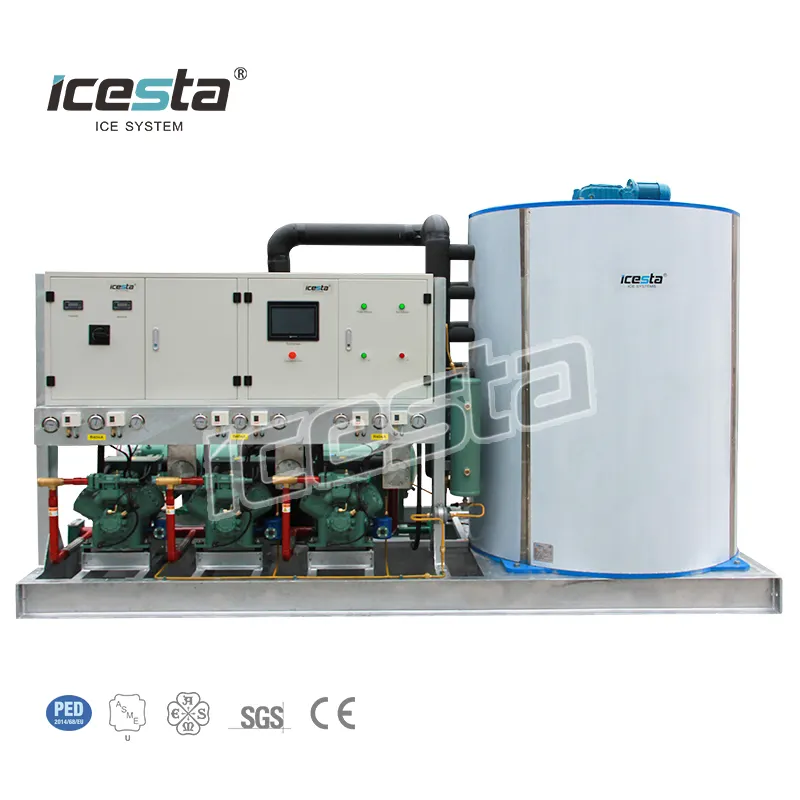 ICESTA自動高信頼性アイスフレーク長寿命空冷工業用25トンフレーク製氷機