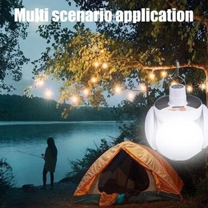 Xách tay USB sạc <span class=keywords><strong>LED</strong></span> năng lượng mặt trời bóng đá đèn có thể gập lại treo ngoài trời đèn lồng cho trường hợp khẩn cấp sạc cho cắm trại - Product Image 2