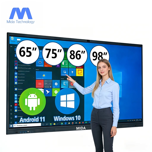 MIDA Android 13 20/40 Point Interactive Smart Board Wireless Casting Smart White Board Interactive for School Classroom Teaching