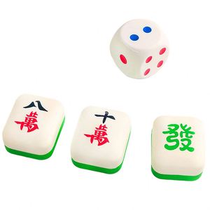Jouet en mousse PU souple en forme de Mahjong chinois traditionnel, cube de dés à presser, anti-stress à remontée lente - Product Image 1