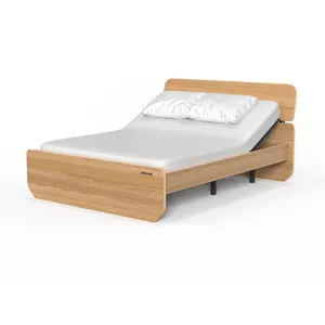 Scientic lift support design intelligent furniture metal frame king size multifunctional smart solid wood bed