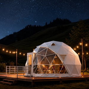 Tenda a Cupola Geodetica Personalizzata, Lussuosa Casa per Glamping, Copertura in PVC Isolata e Impermeabile per Resort e Campeggio all'Aperto - Product Image 2