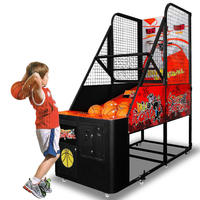 Machine de jeu d'arcade de basketball miniature d'intérieur de haute qualité, à monnayeur, en anglais, pour 1 à 2 joueurs, 1500W, verre trempé, pour salles de jeux
