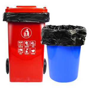 أكياس قمامة بلاستيكية سوداء كبيرة للبيع بالجملة ، أكياس قمامة بفم مسطح سميكة للخدمة الشاقة ، 50*60 ، سمك 35 أم لكل وزن 8 جم - Product Image 3