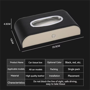 Boîte à mouchoirs créative en <span class=keywords><strong>cuir</strong></span> pour voiture Console centrale Accoudoir Sac à serviettes Sac de siège pour hommes et femmes - Product Image 6