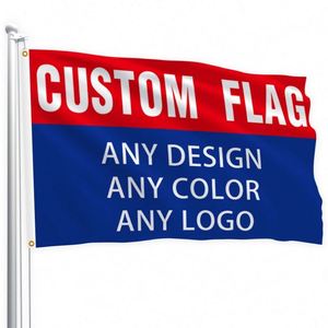 Wholesale 100D Polyester Custom Flags <b>Banners</b> Vivid Blue and Red Colors in Different Sizes - Product Image 2