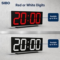 Jam Dinding LED Digital 6 Inci WiFi NTP Sinkronisasi Waktu Jaringan 4 Digit Peredupan Otomatis Alarm Timer Relay untuk Pabrik Kantor