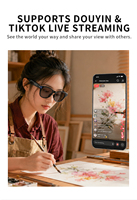 Lunettes intelligentes CY03max avec caméra, étui de charge 2000 mAh, caméra 800W pixels, enregistrement vidéo, enregistrement audio, traduction photo