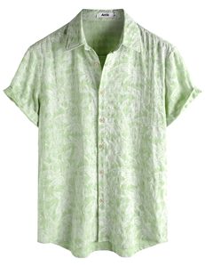 Chemise hawaïenne à manches courtes pour homme, imprimé floral rose, col rabattu, respirante, pour les vacances d'été - Product Image 3