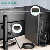 Cable DP a HDTV de Alta Velocidad con Trenzado de PVC para Interfaz DP a HDMI, Monitor de Computadora, HD 4K, Reproductor de DVD para Cine en Casa - Cables de Audio y Video