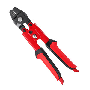 Ruwei <b>Wire</b> <b>Crimping</b> Pliers 10 Inch Red 55 Steel Black Oxide Industrial Grade For Cable <b>Crimping</b> - Product Image 3