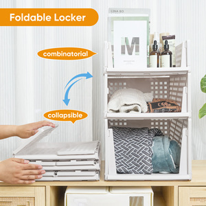 Foldable Stackable Wardrobe Organizer <b>Drawers</b> Collapsible Plastic Storage Baskets for <b>Clothes</b> Closet & Bedroom - Product Image 3
