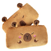 Trousse à crayons Capybara en peluche mignonne de dessin animé, grande capacité, pour étudiants, boîte de rangement de papeterie, anti-stress, en coton PP