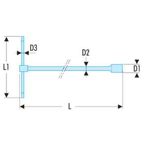 FACOM - 98B.12 Clés à douille en T avec poignée coulissante métrique-EAN 3148518024846 WRENCHES HINGED SOCKET COMBIN. CLÉS - Product Image 2