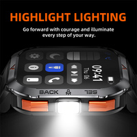 Reloj Inteligente Deportivo CR066 para Exteriores, Pantalla de 2.02 Pulgadas, Llamadas Bluetooth, Resistente al Agua 3 ATM, Batería Grande de 400 mAh, Linterna
