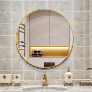 Grande rotonda in oro <span class=keywords><strong>nero</strong></span> struttura in <span class=keywords><strong>metallo</strong></span> appeso <span class=keywords><strong>specchio</strong></span> da bagno - Product Image 3