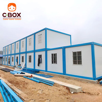 Cbox Edificio de Dormitorios de 2 Pisos, Alojamiento para Personal de Doble Planta, Casa Contenedor Modular Prefabricada Desmontable con Múltiples Habitaciones
