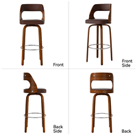 Tabourets de bar modernes à hauteur réglable, pivotants, en bois massif/cuir, résistants à l'eau, pour l'extérieur, la salle à manger, la salle de sport, l'école