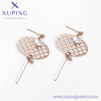 Boucles d'oreilles exquises en acier inoxydable plaqué or rose avec zircon artificiel, bijoux XUPING 99430