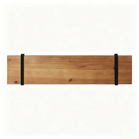 Étagères flottantes avec supports en métal noir, lot de 2, étagère murale en bois clair pour chambre à coucher, au-dessus du bureau, étagère suspendue