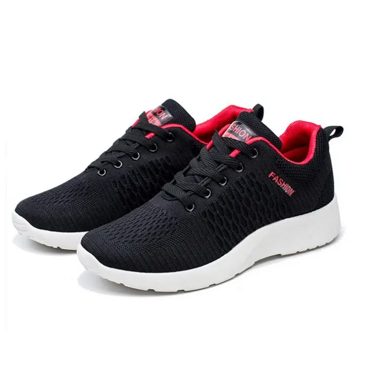 Custom Logo Breathable Light Weight Fashion OEM New Men Casual Sport Running Shoes Black White Colour Sneakers For Women